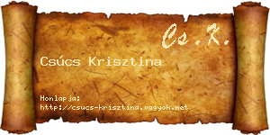 Csúcs Krisztina névjegykártya